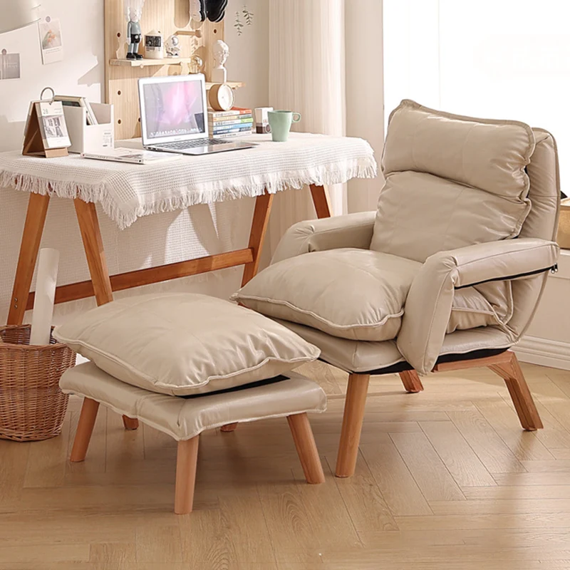Modern Minimalist Cotton Linen Rubberwood Carbon Steel Square Accent Chair With Backrest & Armrest For Living Room