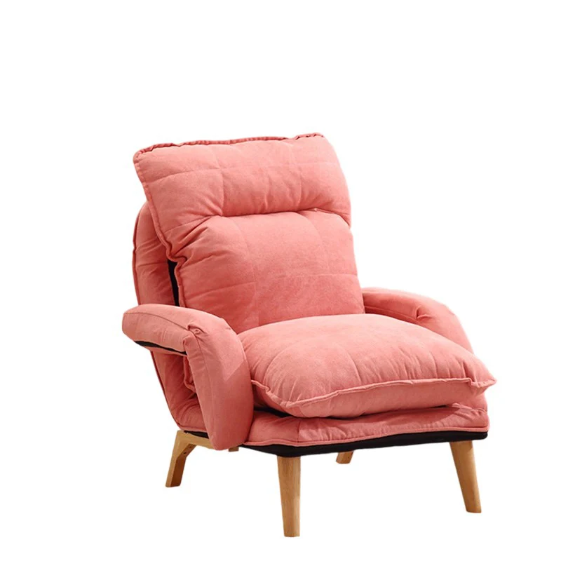 Modern Minimalist Cotton Linen Rubberwood Carbon Steel Square Accent Chair With Backrest & Armrest For Living Room