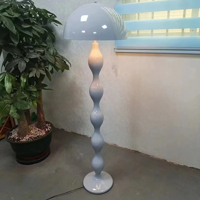 Contemporary Nordic Mushroom Iron Resin 2-Light Standing Floor Lamp For Bedroom