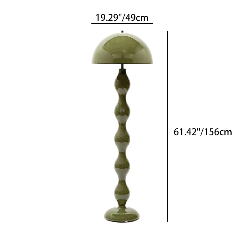 Contemporary Nordic Mushroom Iron Resin 2-Light Standing Floor Lamp For Bedroom