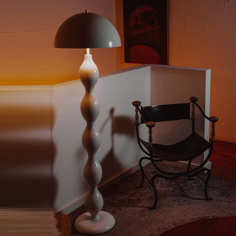 Contemporary Nordic Mushroom Iron Resin 2-Light Standing Floor Lamp For Bedroom