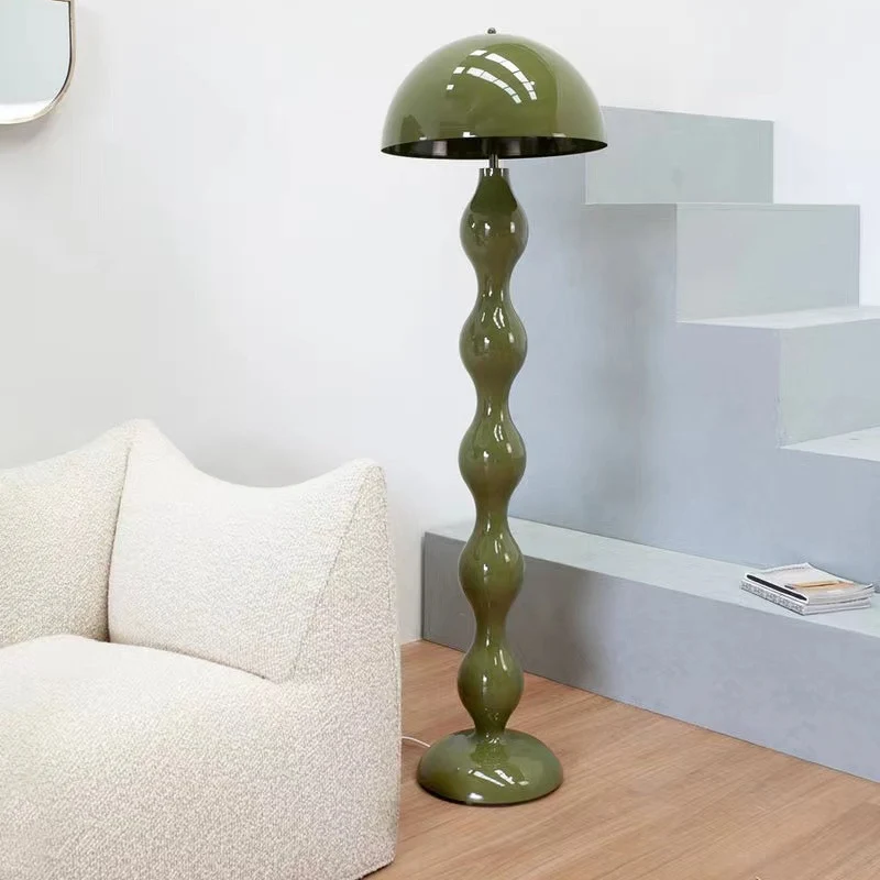 Contemporary Nordic Mushroom Iron Resin 2-Light Standing Floor Lamp For Bedroom
