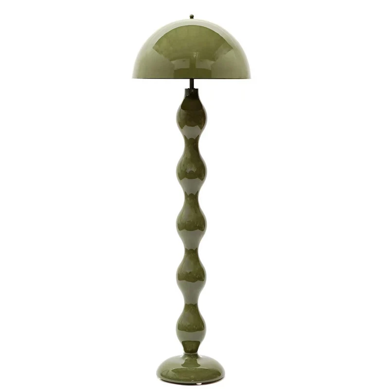 Contemporary Nordic Mushroom Iron Resin 2-Light Standing Floor Lamp For Bedroom