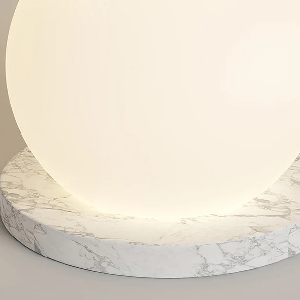 Contemporary Simplicity PE Ball Skewer Marble Base LED Standing Floor Lamp For Bedroom