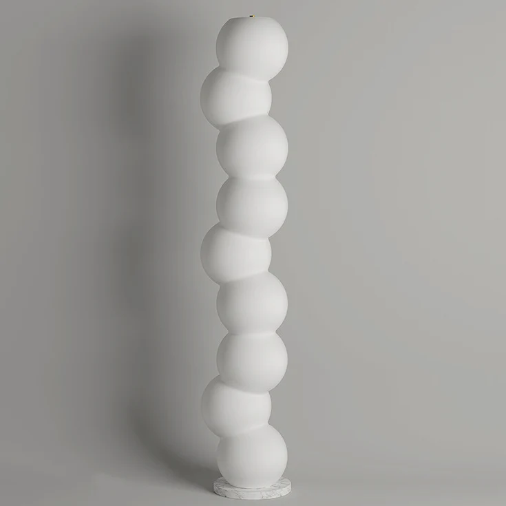 Contemporary Simplicity PE Ball Skewer Marble Base LED Standing Floor Lamp For Bedroom