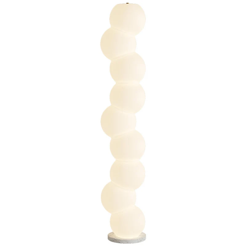 Contemporary Simplicity PE Ball Skewer Marble Base LED Standing Floor Lamp For Bedroom