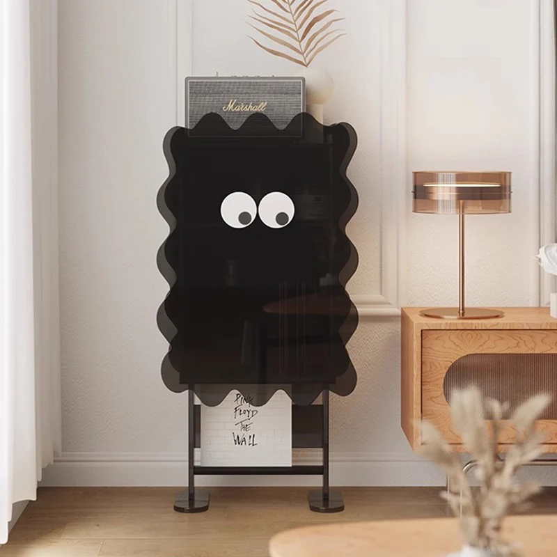 Contemporary Creative Cookie Robot Acrylic Side Table 2-Tier Storage Cabinets For Living Room