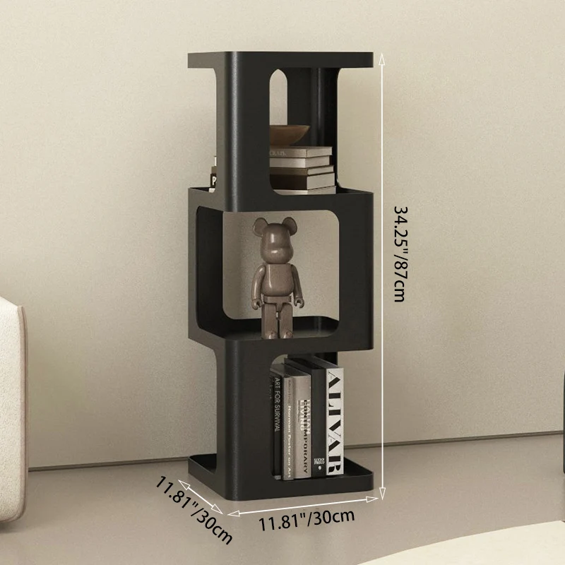 Contemporary Scandinavian Iron Square Bookshelves 3/4/5-Tier Standing Shelves For Home Office