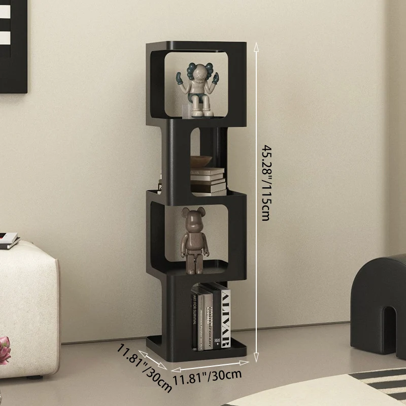 Contemporary Scandinavian Iron Square Bookshelves 3/4/5-Tier Standing Shelves For Home Office