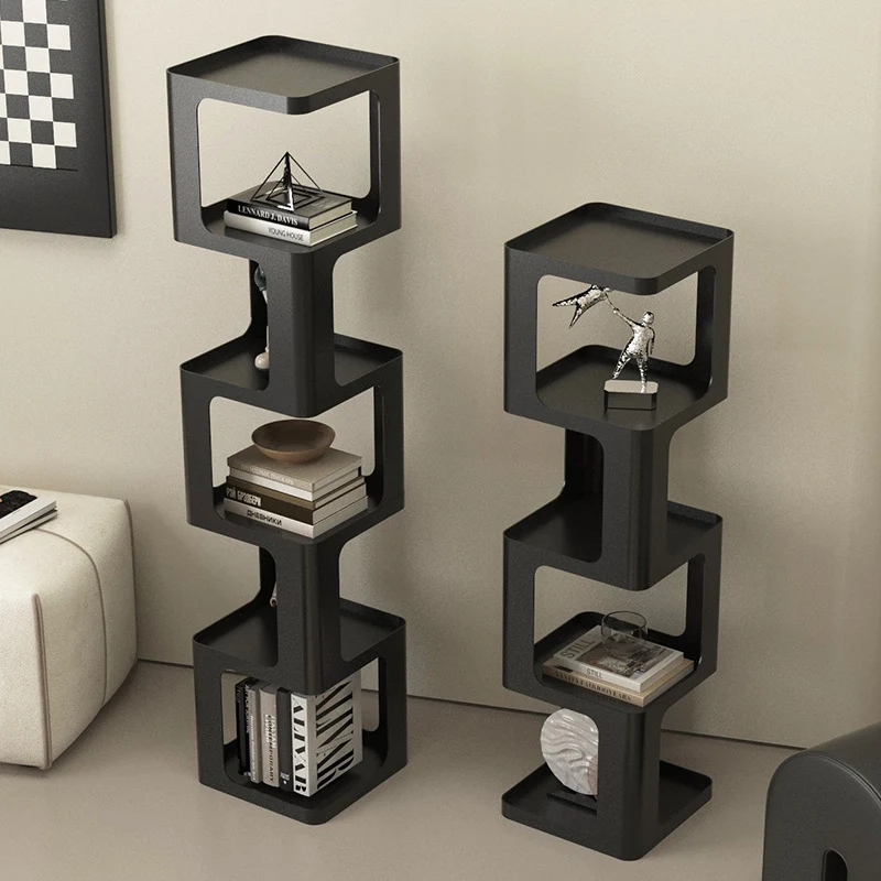 Contemporary Scandinavian Iron Square Bookshelves 3/4/5-Tier Standing Shelves For Home Office