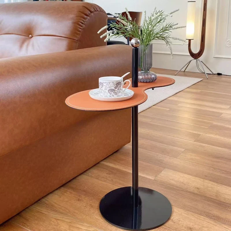 Traditional Chinese Marble Stainless Steel Oval End Table 1-Tier For Living Room