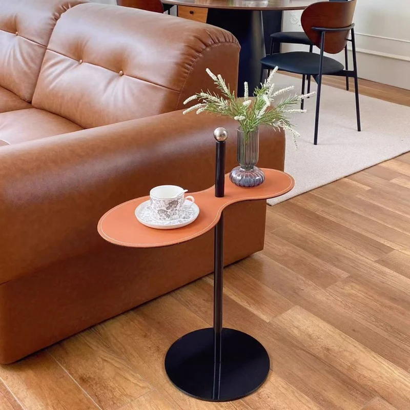 Traditional Chinese Marble Stainless Steel Oval End Table 1-Tier For Living Room