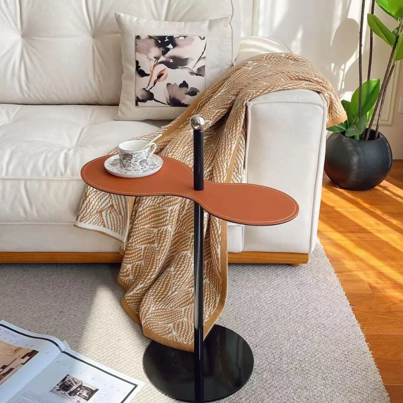Traditional Chinese Marble Stainless Steel Oval End Table 1-Tier For Living Room