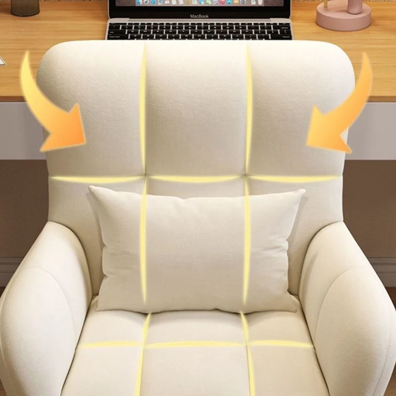 Modern Minimalist Velvet Carbon Steel Plaid Desk Chair With Backrest & Armrest For Home Office