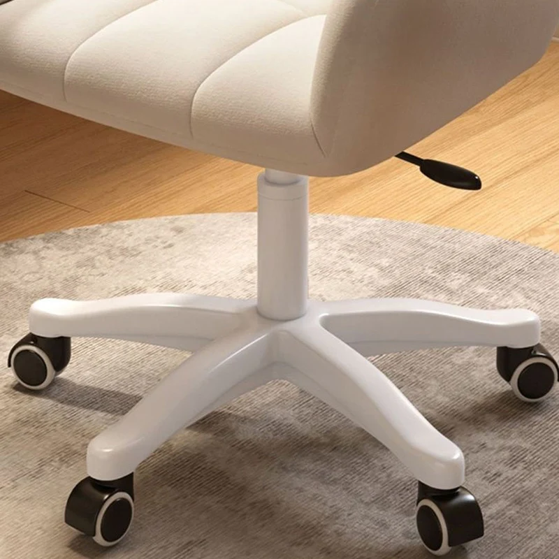 Modern Minimalist Velvet Carbon Steel Plaid Desk Chair With Backrest & Armrest For Home Office