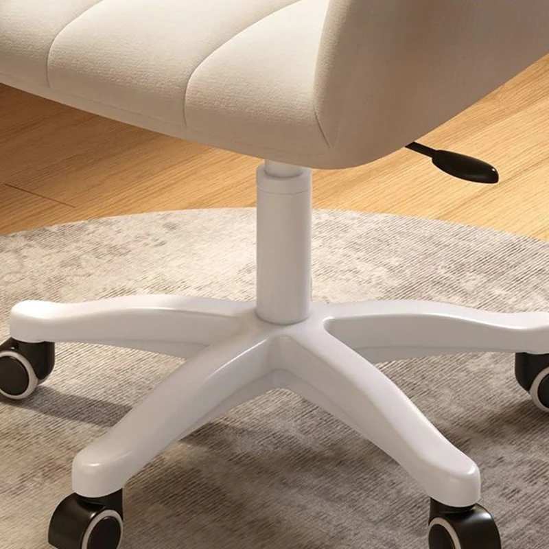 Modern Minimalist Velvet Carbon Steel Plaid Desk Chair With Backrest & Armrest For Home Office