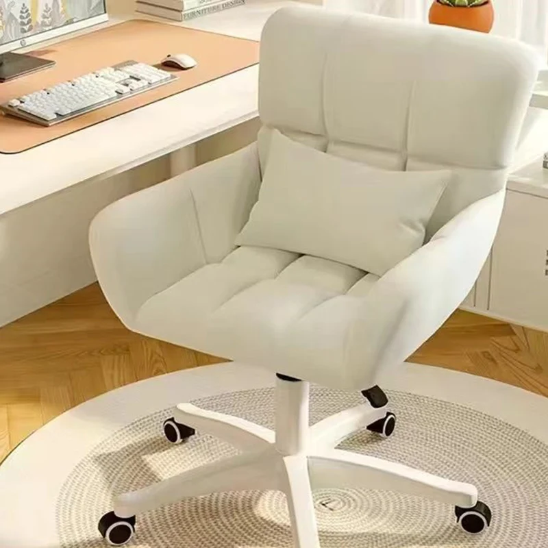 Modern Minimalist Velvet Carbon Steel Plaid Desk Chair With Backrest & Armrest For Home Office