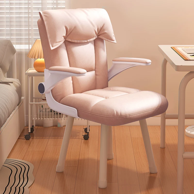 Contemporary Nordic Square Tufted Synthetic Fabric Cat Scratch Leather Solid Wood Desk Chair Backrest Armrest For Home Office