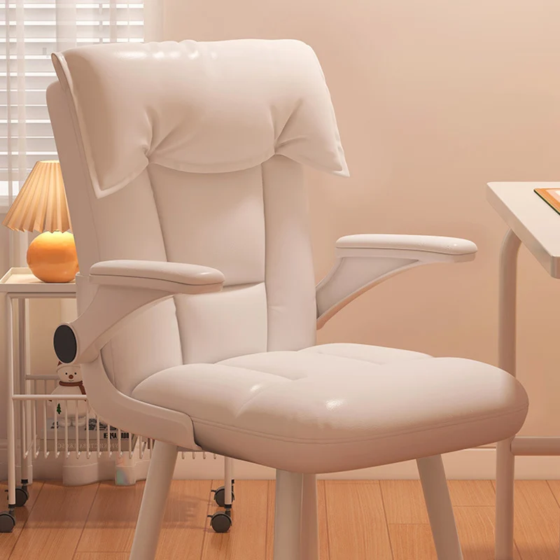 Contemporary Nordic Square Tufted Synthetic Fabric Cat Scratch Leather Solid Wood Desk Chair Backrest Armrest For Home Office