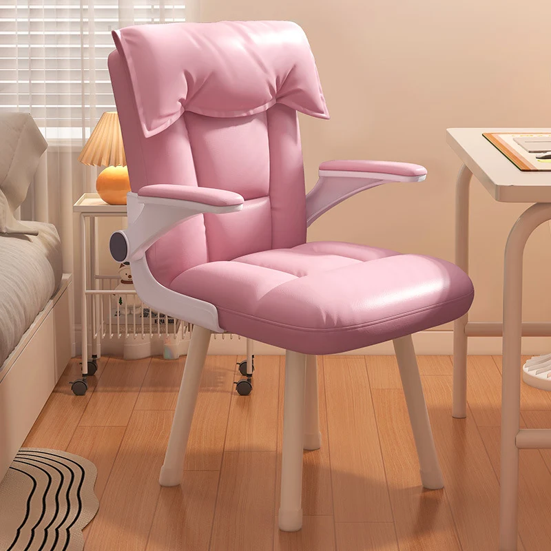 Contemporary Nordic Square Tufted Synthetic Fabric Cat Scratch Leather Solid Wood Desk Chair Backrest Armrest For Home Office