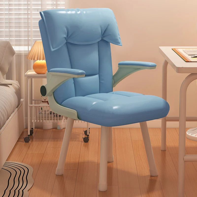 Contemporary Nordic Square Tufted Synthetic Fabric Cat Scratch Leather Solid Wood Desk Chair Backrest Armrest For Home Office