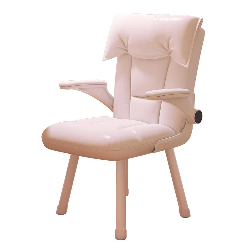 Contemporary Nordic Square Tufted Synthetic Fabric Cat Scratch Leather Solid Wood Desk Chair Backrest Armrest For Home Office