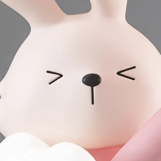 Modern Art Deco Resin Clover Cartoon Rabbit End Table 1-Tier For Living Room
