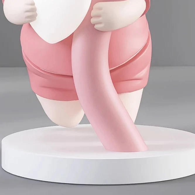 Modern Art Deco Resin Clover Cartoon Rabbit End Table 1-Tier For Living Room
