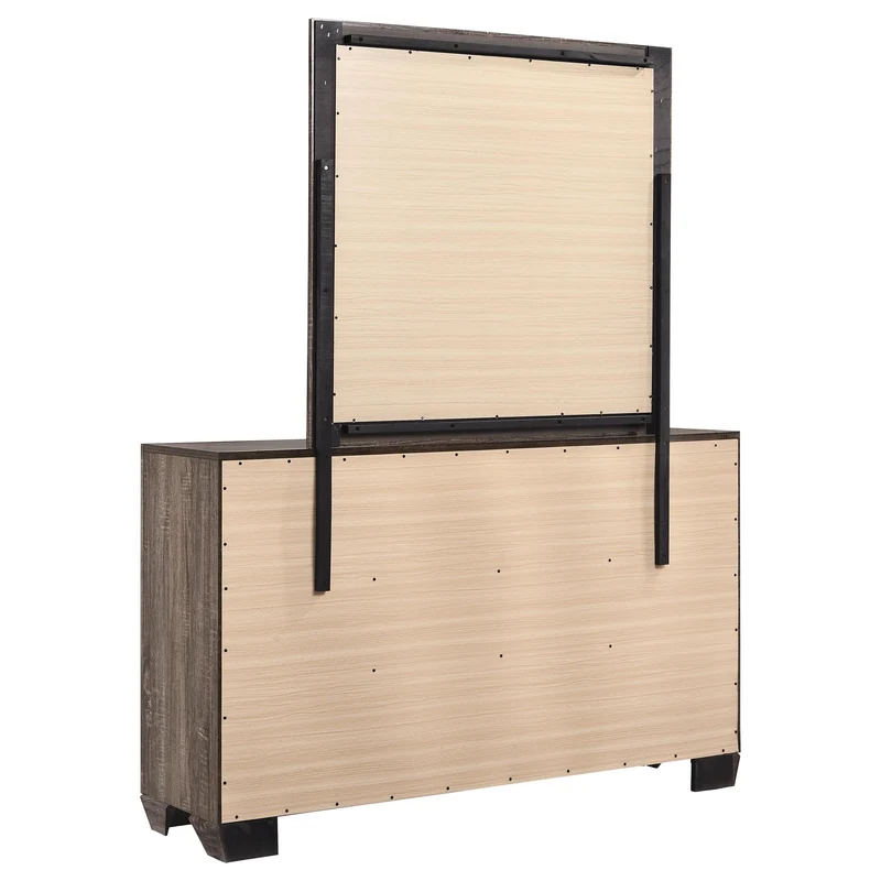 Coaster Furniture Kauffman 204193M 6-Drawer Dresser with Mirror - Washed Taupe