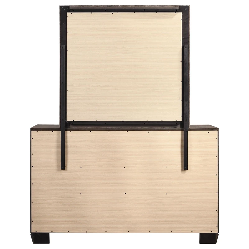 Coaster Furniture Kauffman 204193M 6-Drawer Dresser with Mirror - Washed Taupe