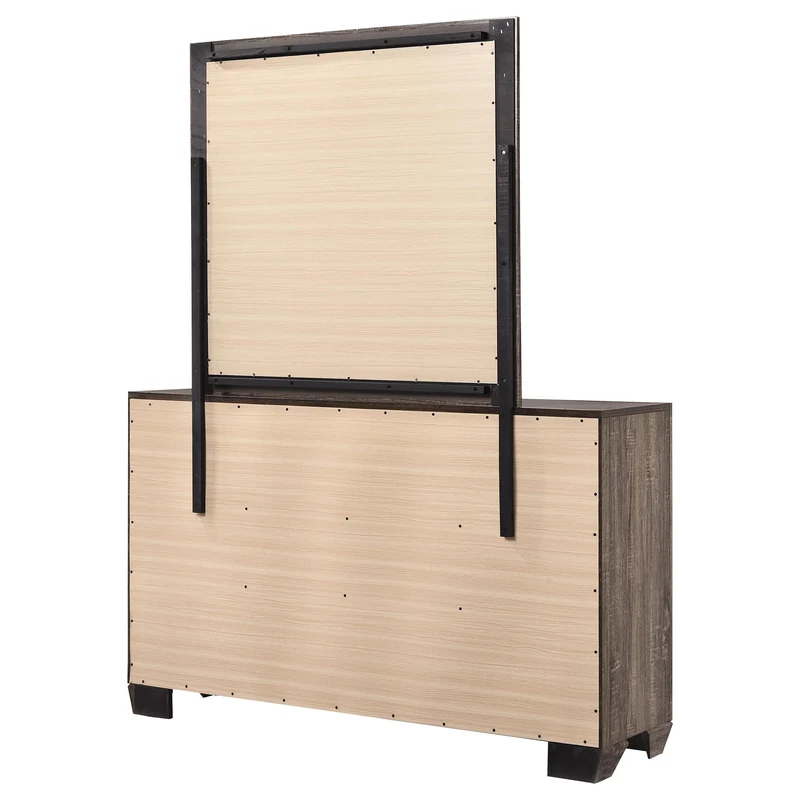 Coaster Furniture Kauffman 204193M 6-Drawer Dresser with Mirror - Washed Taupe