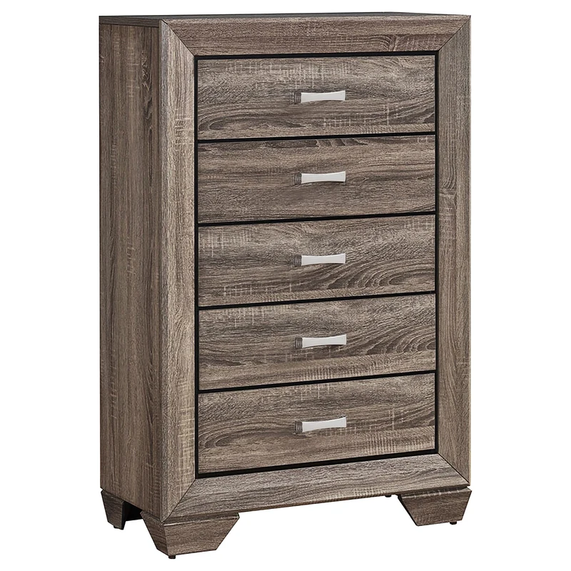 Coaster Furniture Kauffman 204195 5-Drawer Bedroom Chest - Washed Taupe