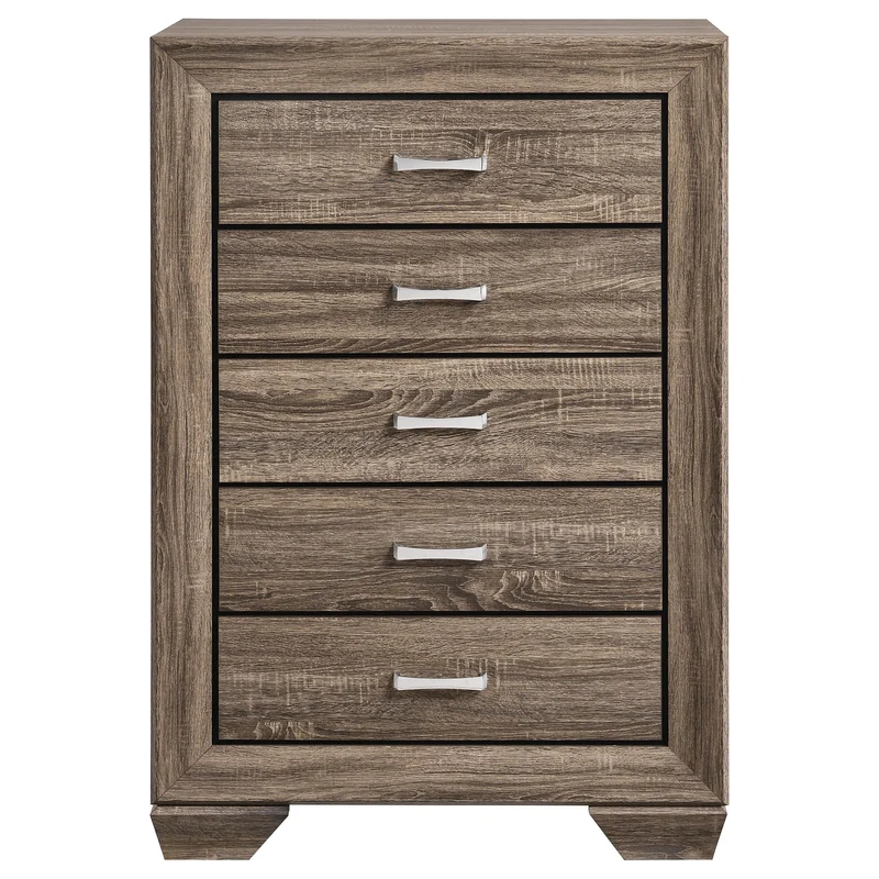 Coaster Furniture Kauffman 204195 5-Drawer Bedroom Chest - Washed Taupe