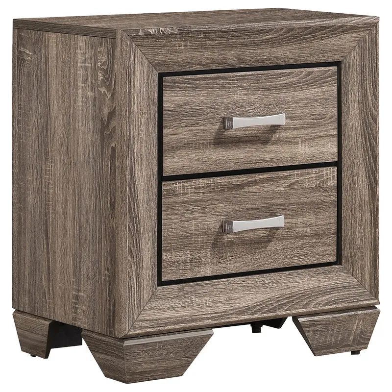 Coaster Furniture Kauffman 204192 2-Drawer Nightstand - Washed Taupe