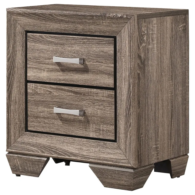 Coaster Furniture Kauffman 204192 2-Drawer Nightstand - Washed Taupe