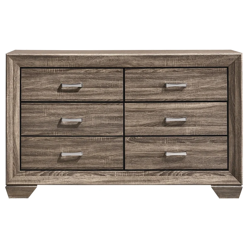 Coaster Furniture Kauffman 204193 6-Drawer Dresser - Washed Taupe