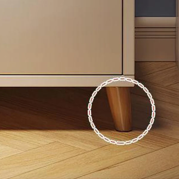 Modern Minimalist Medium-Density Fiberboard Solid Wood Cylinder Square Nightstand With 1/2/3 Drawers For Bedroom