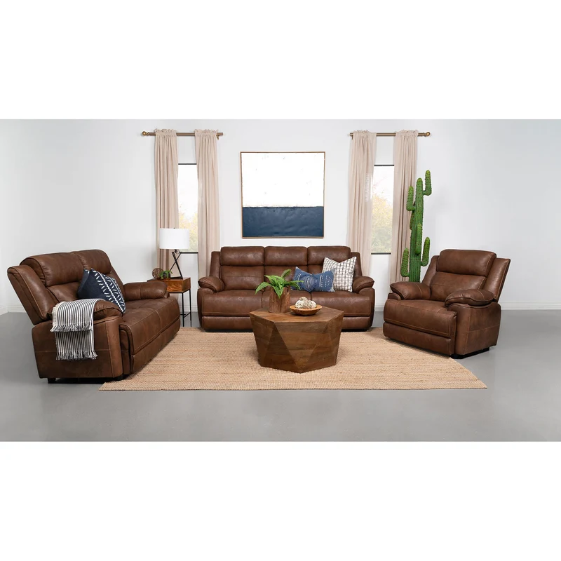 Coaster Furniture Ellington 508281 Upholstered Padded Arm Sofa - Dark Brown
