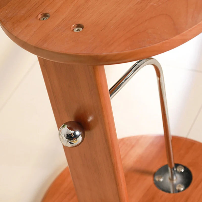 Traditional Vintage Round Rubberwood Carbon Steel Side Table For Living Room