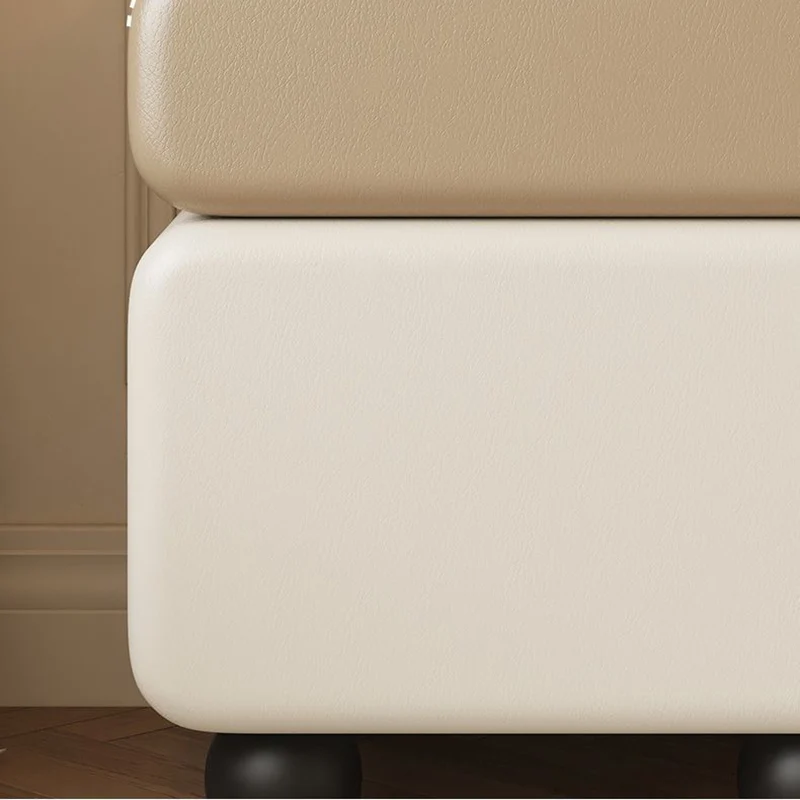 Traditional Vintage Square & Rectangular MDF Solid Wood Plywood Wood Pine Wood Microfiber Leather Nightstand 2-Drawer for Bedroom