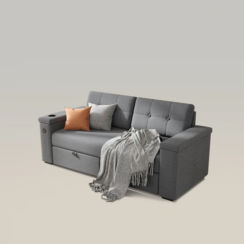 Modern Sofa 74 inch Couch 2 Seat Couches with 2 Drawers