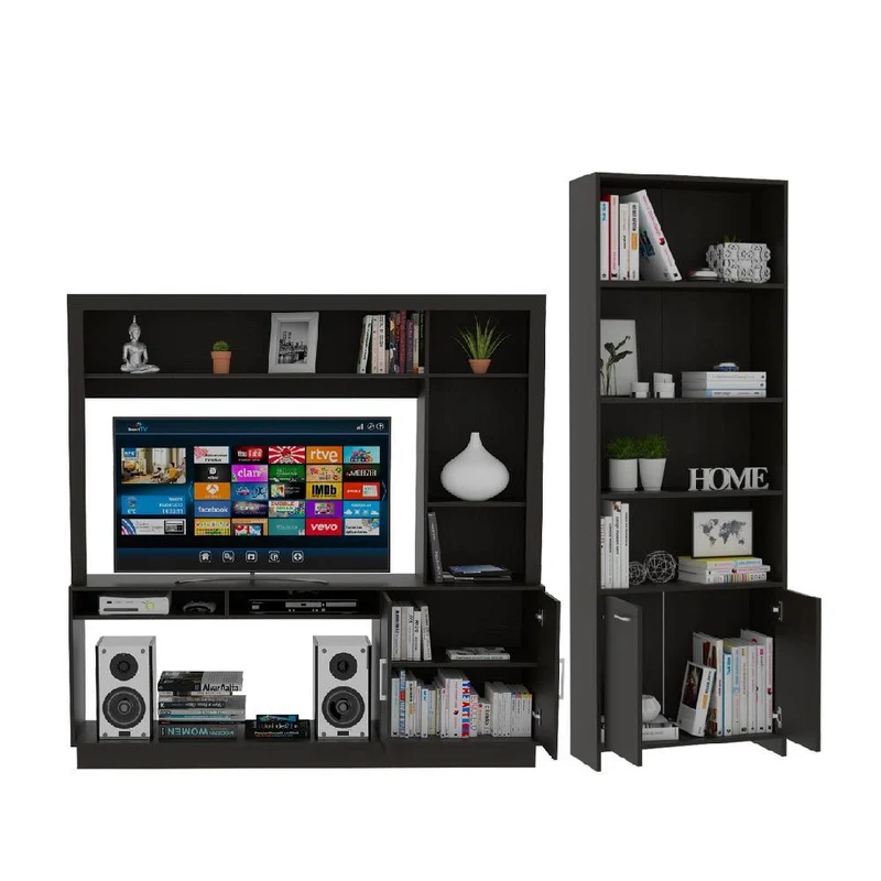 Combo para Sala Romeral, Incluye Mesa para TV y Biblioteca