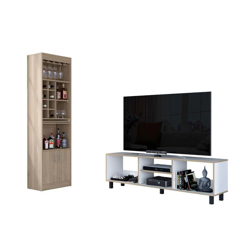 Combo para Sala Palmira, Incluye Mesa para TV y Bar