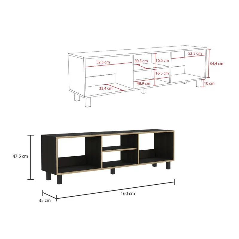 Combo para Sala Montecarlo, Incluye Mesa para TV y Biblioteca Escalera