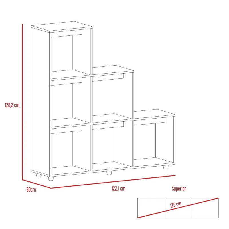 Combo para Sala Montecarlo, Incluye Mesa para TV y Biblioteca Escalera