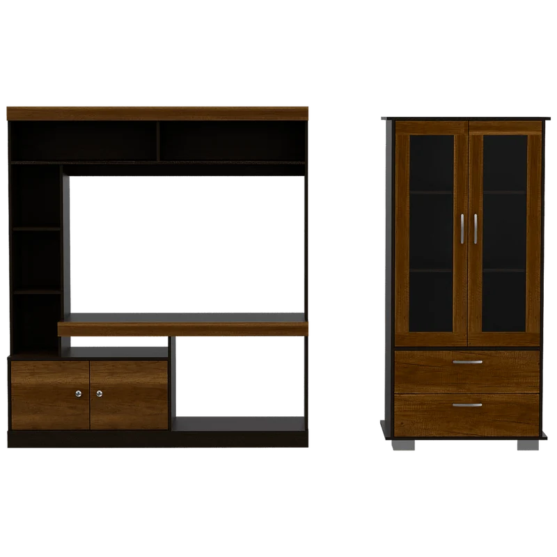 Combo para Sala Kaia, Incluye Mesa para TV y Vitrina