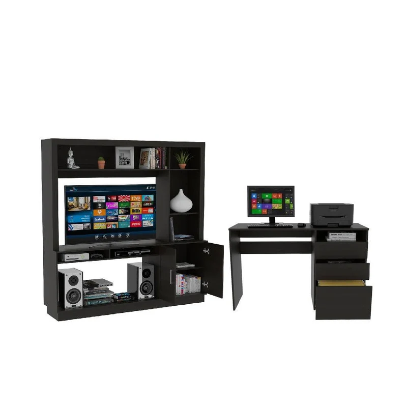 Combo para Sala Galeras, Incluye Mesa para TV y Escritorio