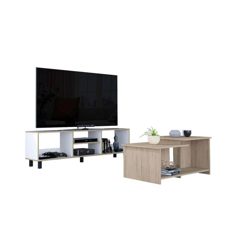 Combo para Sala Cornelia, Incluye Mesa para TV y Mesa de Centro