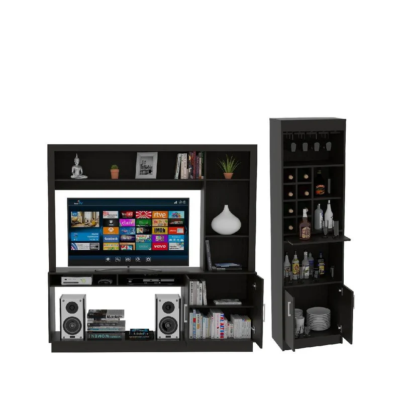 Combo para Sala Cisne, Incluye Mesa para TV y Bar