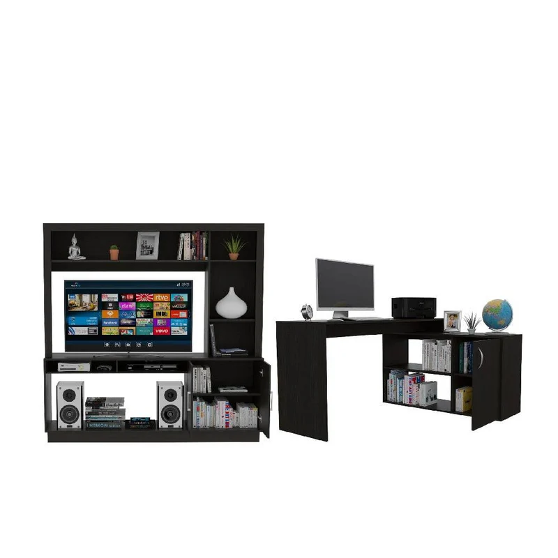 Combo para Sala Apeninos, Incluye Mesa para TV y Escritorio